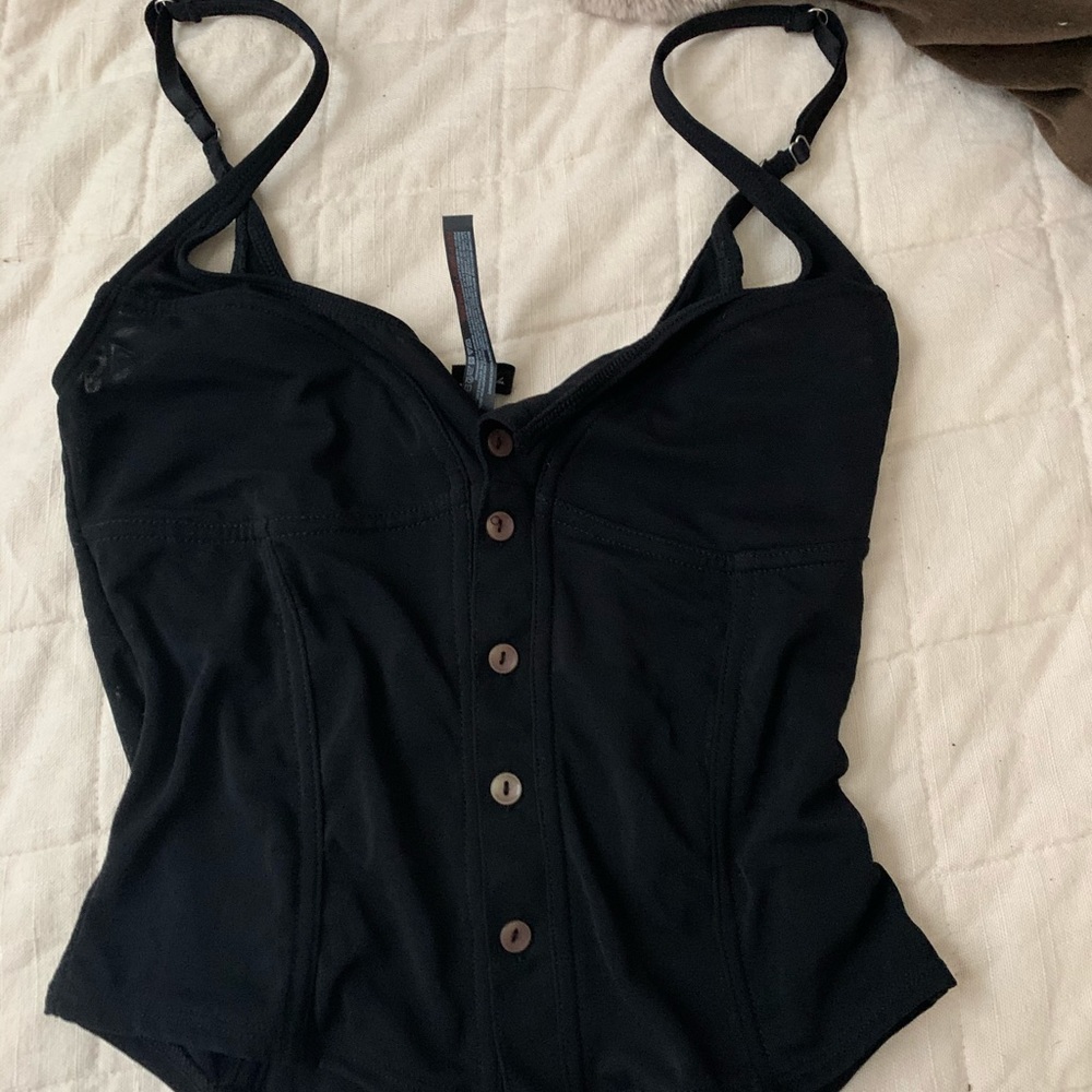 urban outfitters black corset top